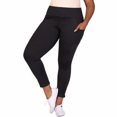 24seven Comfort Apparel Plus Size Side Pocket Ankle Length Yoga Pant Leggings