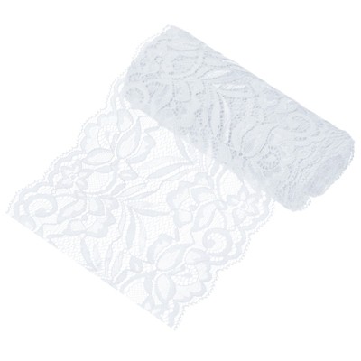 Unique Bargains Elastic Lace Fabric Ribbon Stretchy Trim W Floral Pattern for Bridal Wedding 1 Pc