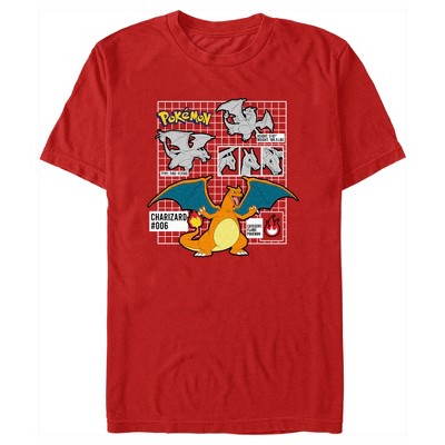 Men's Pokemon Charizard Info Grid T-Shirt