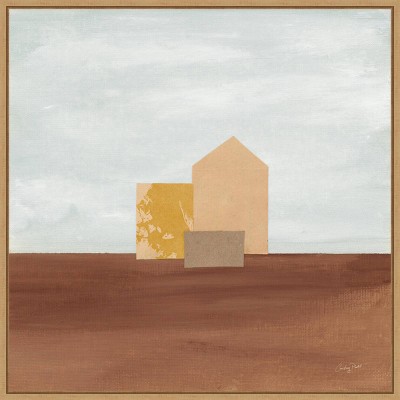 22" x 22" Homey Landscape II by Courtney Prahl Framed Canvas Wall Art - Amanti Art: Modern Abstract Decor