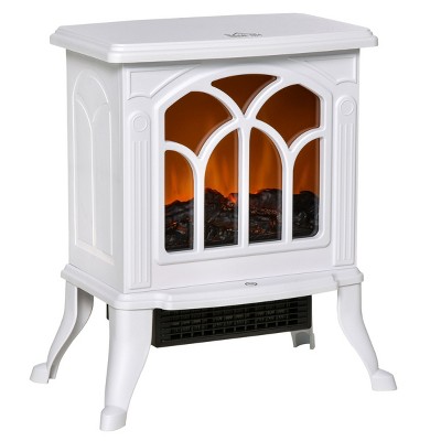 SEVOBAL Fireplace Insert Heater Mantel 3D Flame Fireplace Stove Bottom Air Outlet Fire Place Panoramic Fire Place Heater, White, 15.6"*10.6"*17.3"