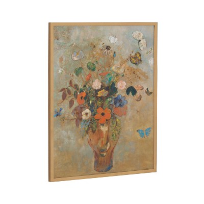 Kate & Laurel All Things Decor 16"x20" Gallery George Inness Still Life with Flowers Print Gold