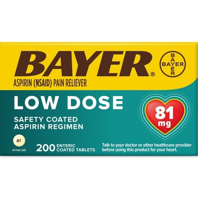 Bayer Aspirin 81Mg Low Dose Regimen Tablet 200 Ct