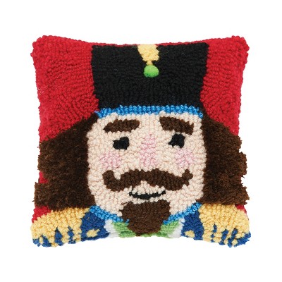 C&F Home Nutcracker Hooked Small Christmas Accent Pillow, 8" x 8"