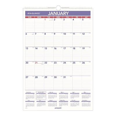 Erasable Wall Calendar, 15.5 x 22.75, White Sheets, 12-Month (Jan to Dec): 2026