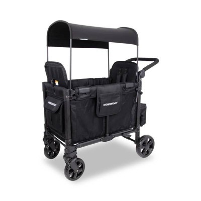 WONDERFOLD W2 Elite Pro Wagon Stroller - Jet Black