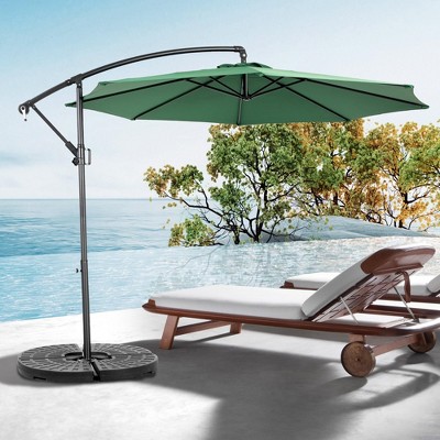 TiramisuBest 14.8 Ft Double Sided Rectangular Large Outdoor Umbrella with Crank Khaki No Base