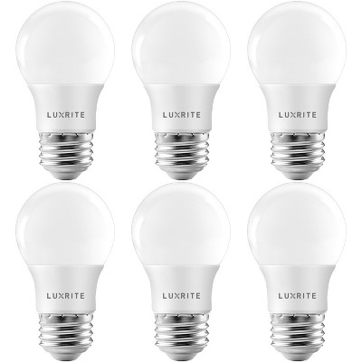 Luxrite A15 LED Bulb 40W Equivalent, 7W, 3000K Soft White, 600 Lumens, Enclosed Fixture Rated, Dimmable, E26 Medium Base, UL Listed 6 Pack
