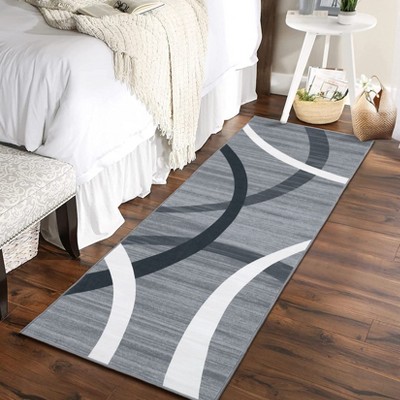 Machine Washable Rug Low Pile  Area Rug  Non Slip Modern Geometric Rug Foldable Stain Resistant Rugs for Living Room Bedroom Indoor Ultra Thin Carpet