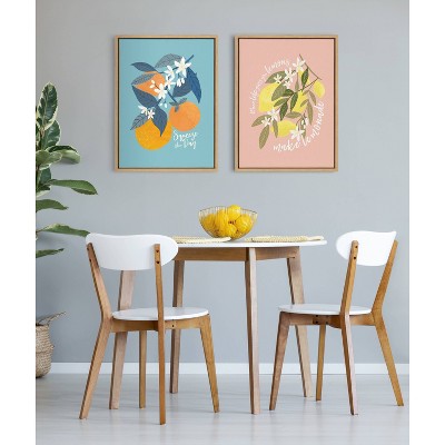 Kate & Laurel All Things Decor 18" x 24" Sylvie 561 Lemons Framed Canvas by Mia Charro Natural : Boho Decor, Citrus Harvest