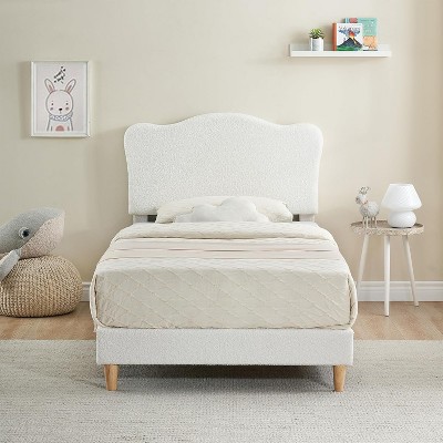 Twin size Bed Frame Upholstered Twin Size Platform with Headboard