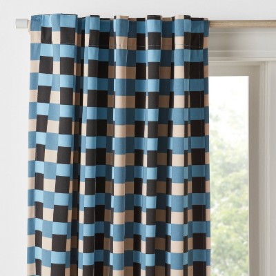 42"W x 84"L Checkered Blackout Window Curtain Panel - Pillowfort™