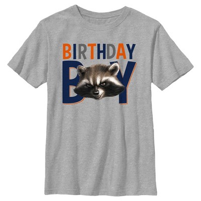 Boy's Guardians of the Galaxy Birthday Boy Rocket Raccoon T-Shirt