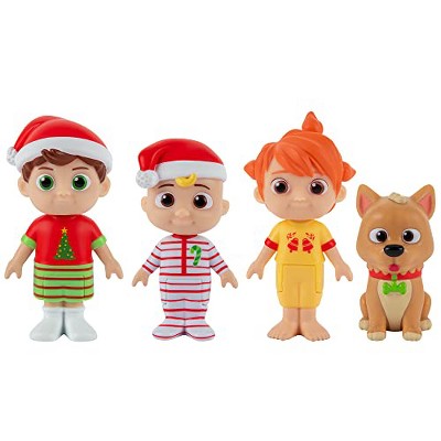 CoComelon 3 Inch Christmas Onesie Figure 4 Pack- JJ, Tomtom, YoYo & Bingo- Festive Holiday Playset for Toddlers & Preschoolers, Kids, Boys & Girls, 3+