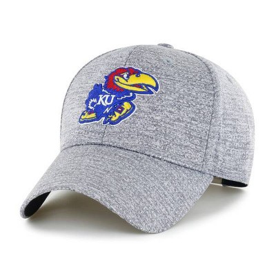 NCAA Kansas Jayhawks Gray Rodeo Snapback Baseball Hat: Adjustable Woven Team Logo