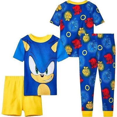 Sonic The Hedgehog Toddler Boy's 4-Piece Cotton Pajama Set