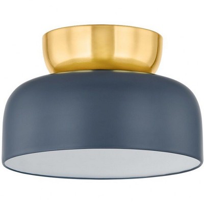 Mitzi Batya 1 - Light Flush Mount in  Aged Brass/Slate Blue