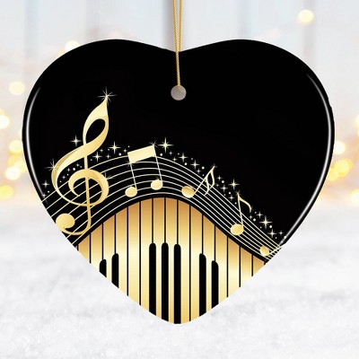 Elegant Gold Music Note Piano Keys Ornament| OrnamentallyYou