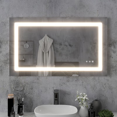 LED Front Light Bathroom Vanity  Mirror, 3 Color Temperatures, Anti-fog , Wall Mounted Frameless Make Up Mirror