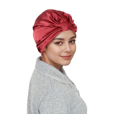 Anna-Kaci Women Silk Bonnet for Sleeping Satin Lined Hair Bonnet Twist Elastic Band Hair Cap