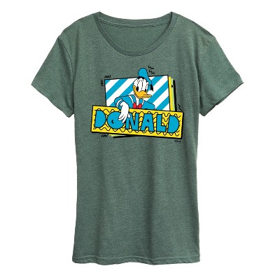 Women's - Disney - Leaning Donald Duck With Nametag Short Sleeve Graphic T-Shirt