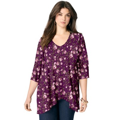 Roaman's Mesh Tulip Hem Tunic