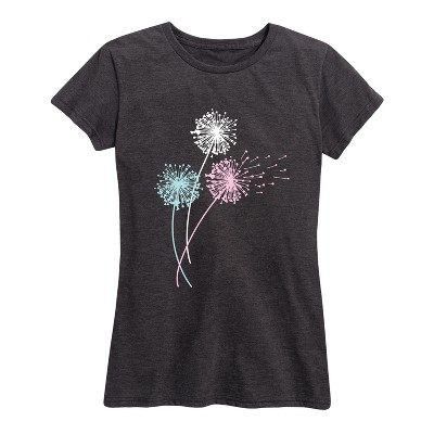 Women's - Instant Message - Pastel Dandelions Scattering Short Sleeve Graphic T-Shirt