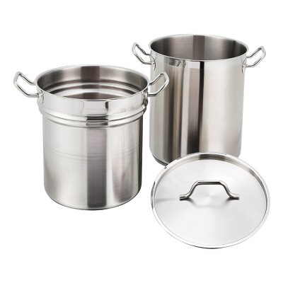 Winco Double Boiler with Cover, Stainless Steel