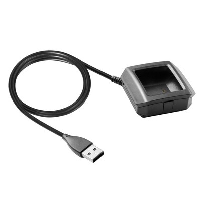 Insten USB Charger Compatible with Fitbit Ionic Smartwatch and Fitness Tracker, Replacement Portable Mini Charging Cradle with 3-Foot Cable, Black