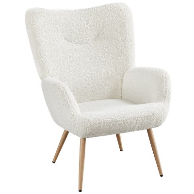 Yaheetech Modern Boucle Fabric Accent Chair for Living Room Bedroom