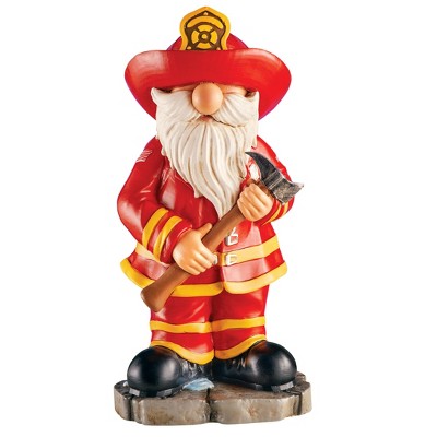 Collections Etc Hand-Painted Fireman Gnome Garden Statue
