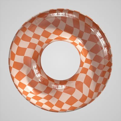 Gymojoy Orange Checkers Kids Tube Donut Style Pool Float