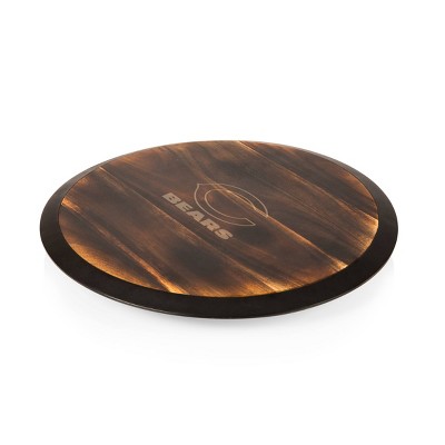 NFL Chicago Bears Fire Acacia Wood Lazy Susan Serving Tray