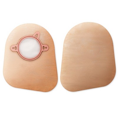 New Image 2-Piece Beige Ostomy Pouch Flat, Pre-Cut 7''