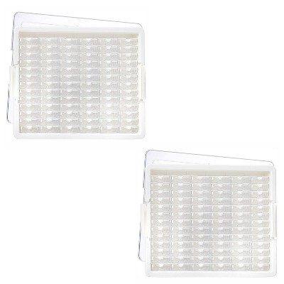 Elizabeth Ward Bead Storage Solutions 82 Piece Stackable Organizer Tray with Lid, 78 Tiny Compartments for Seed Beads and Crystals, Clear (2 Pack)