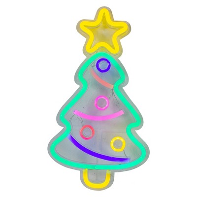 Northlight 15" LED Lighted Neon Christmas Tree Wall Sign