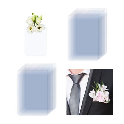 Unique Bargains Wedding No-Lapel Pin Plastic Flower Sleeve Pocket Boutonnieres Holders