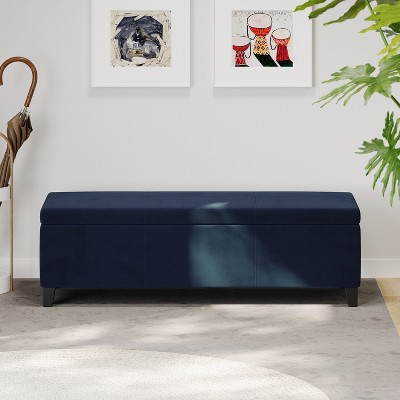 PAGED 50.75 Inch Upholstered Storage Ottoman Modern End of Bed Bench for Living Room, Bedroom, Entryway