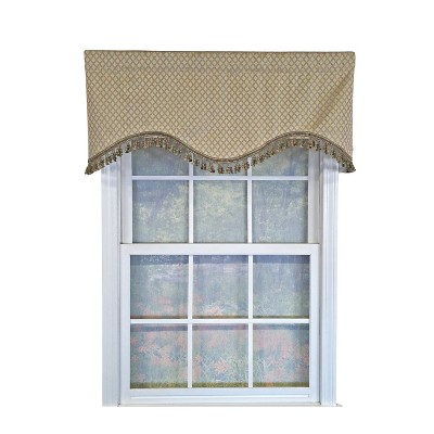 RLF Home 100% Cotton Diamonds Cornice  Fully lined Windows Rod Pocket Valance 50" x 17"  Green