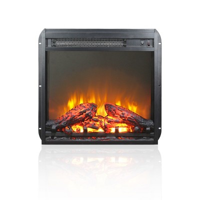 Electric Fireplace Insert with Log Set, Remote Control, Timer, and Overheating Protection