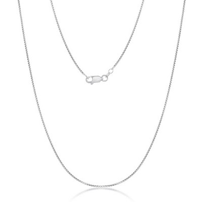 Links of Italy Sterling Silver 1.26mm Thin Round Box Chain - Rhodium Plated - Available Sizes: 16  , 18  , 20  , 22  , 24  , 30  Inches