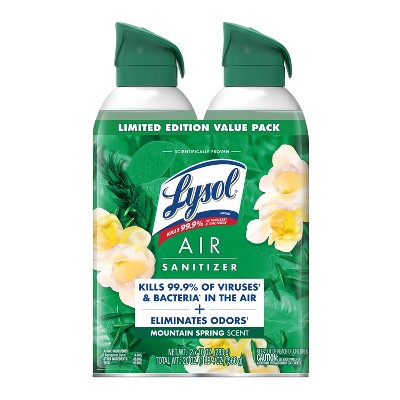 Lysol Air Sanitizing Spray - Mountain Spring - 10oz/2pk