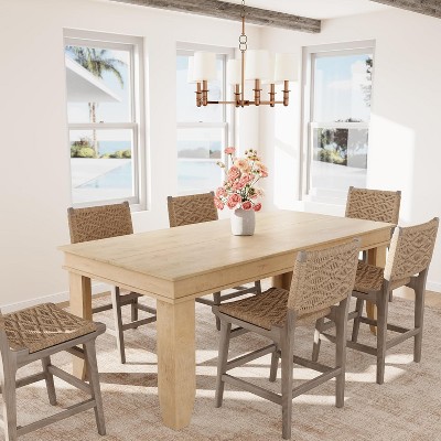 Dining Table for 6-8 People, 71" Long Brown Kitchen Tables with Wooden Sturdy Frame, 6 Ft Large Rectangular Dinner Table for Living Room Dining Room