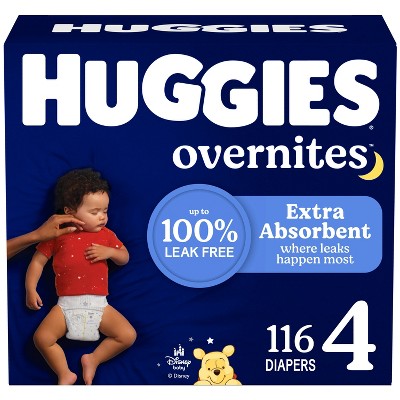 Huggies Overnites Nighttime Baby Diapers – (Select Size and Count)