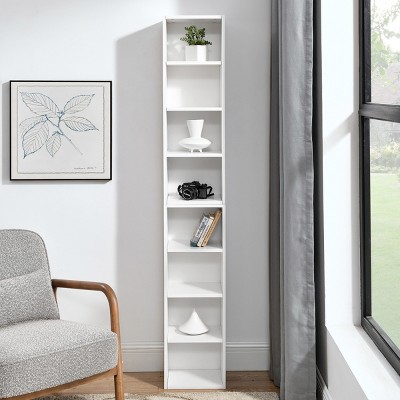 Vertical Bookcase with Adjustable Shelves and Anti-Tip Kit for CDs, DVDs, Books Tall Slim Storage 70.87in -3irtyhousy