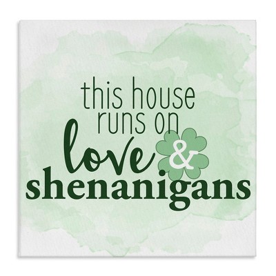 Stupell Industries Love & Shenanigans Family Shamrock Phrase Canvas Wall Art