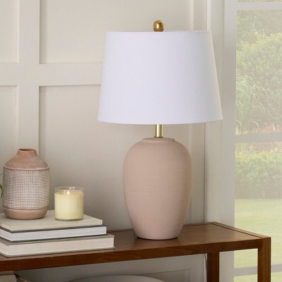 23" Farmhouse Ceramic Urn Pot Table Lamp - Nourison