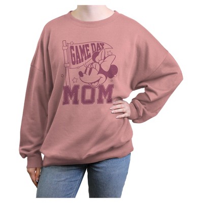 Juniors Minnie Mouse Mom Game Day Sweatshirt - Desert Pink - Large