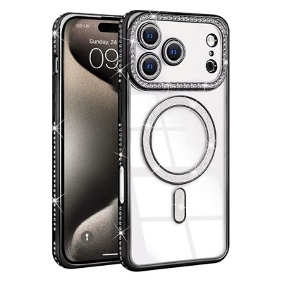 Entronix [Magnetic] Case Compatible with iPhone 17 Pro Max - [Clear Back] Luxury Diamonds