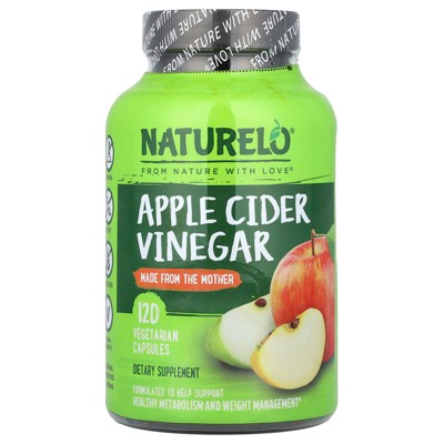 NATURELO Apple Cider Vinegar , 120 Vegetarian Capsules